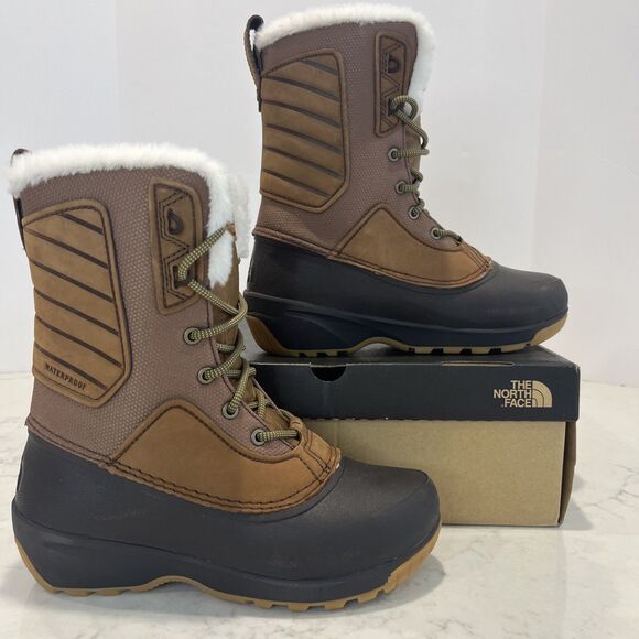 North Face NEW Shellista IV Mid Lace Up Winter Snow Boots Womens Sz6 Waterproof - Picture 1 of 13